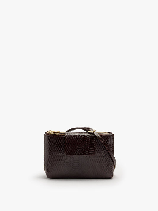 Double Crossbody Bag With Animal Engraving