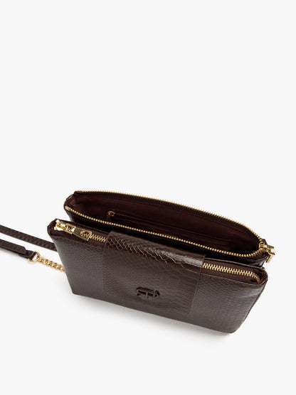 Double Crossbody Bag With Animal Engraving