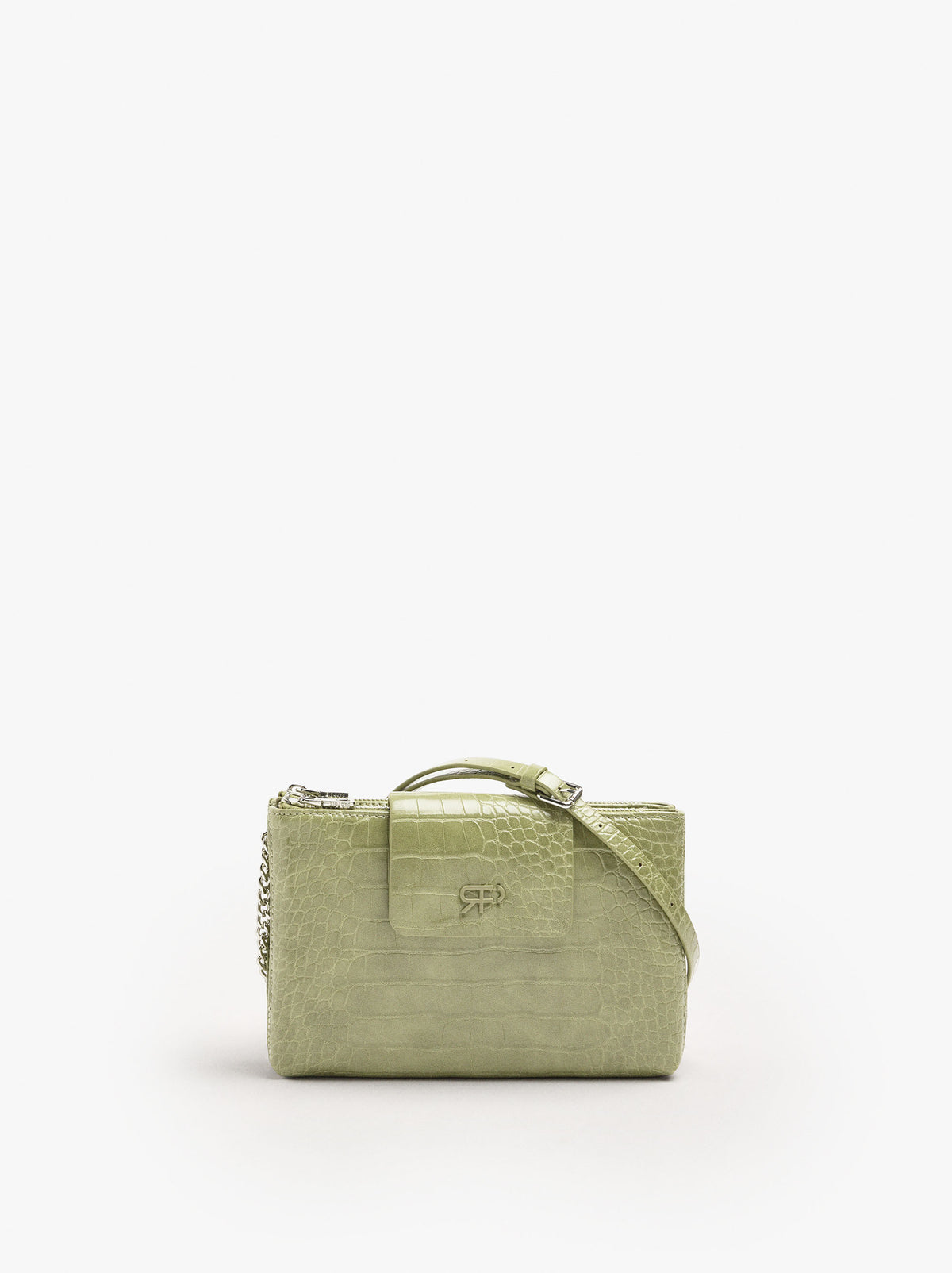 Double Crossbody Bag With Animal Engraving