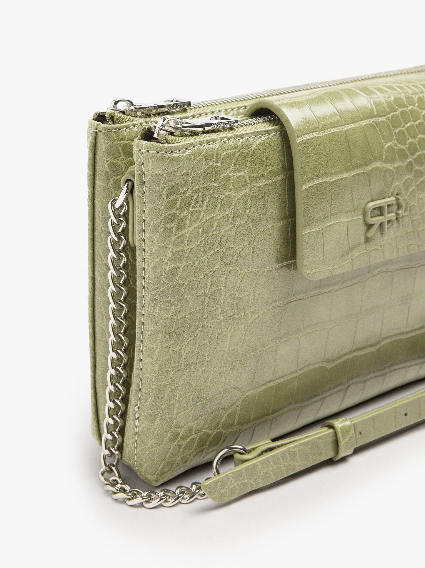Double Crossbody Bag With Animal Engraving