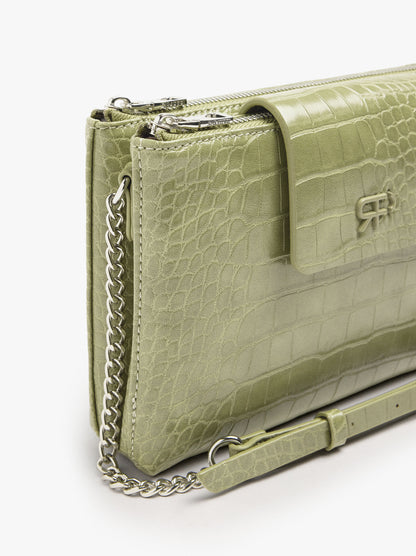 Double Crossbody Bag With Animal Engraving