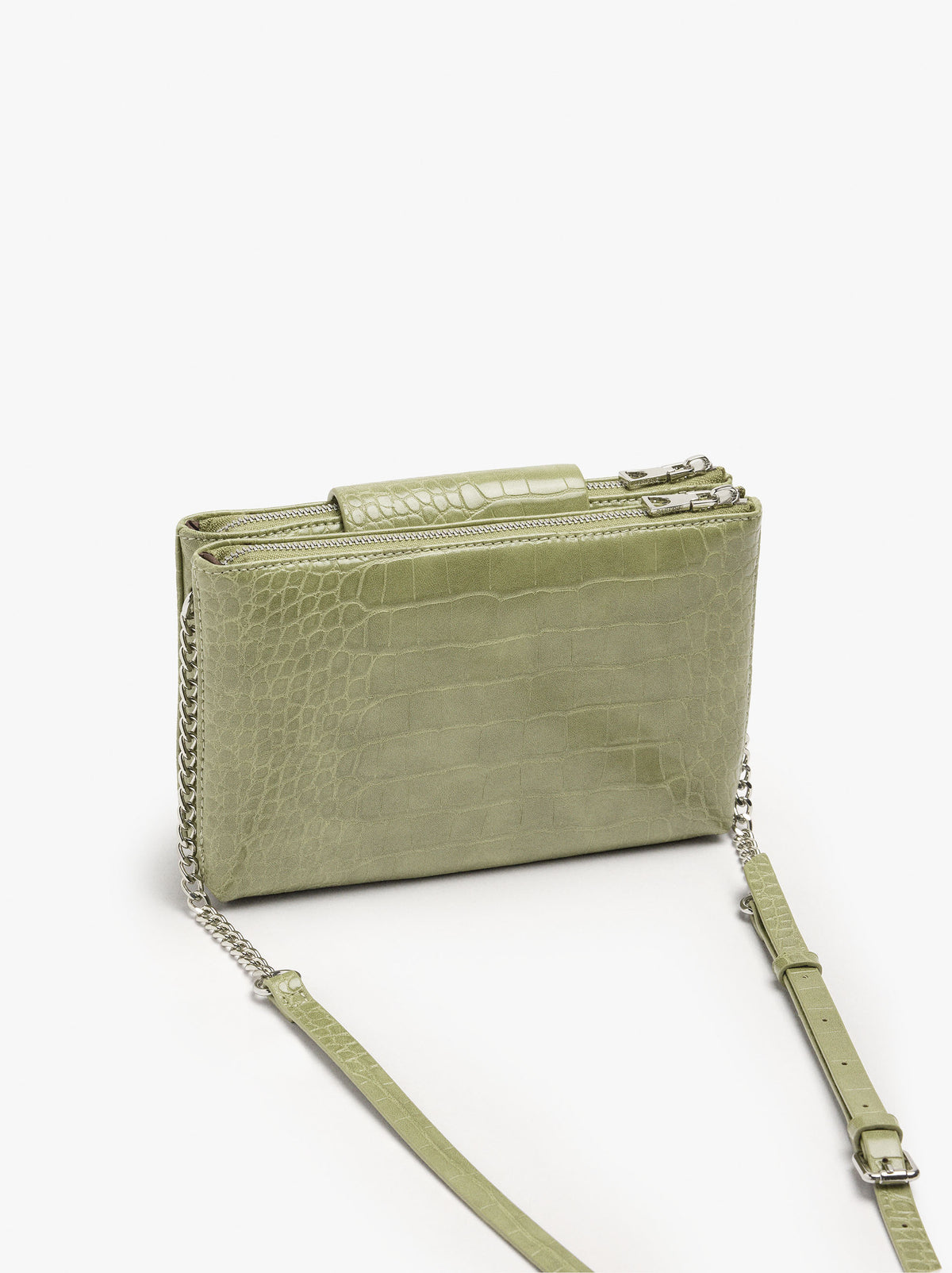 Double Crossbody Bag With Animal Engraving