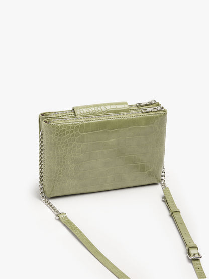 Double Crossbody Bag With Animal Engraving