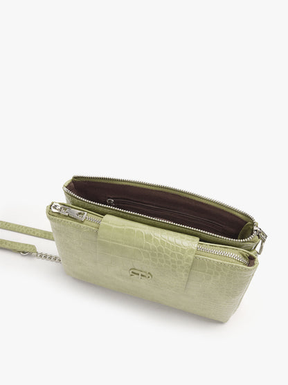 Double Crossbody Bag With Animal Engraving