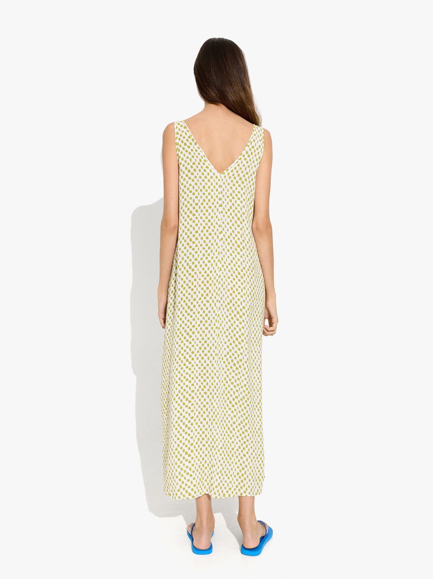 Flowy Printed Dress With Pockets