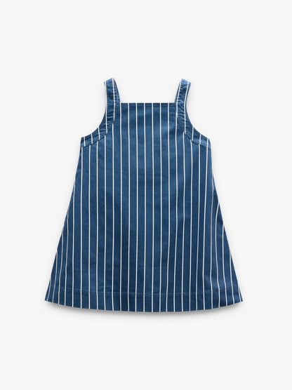 Denim Dress With Stripes With Straps