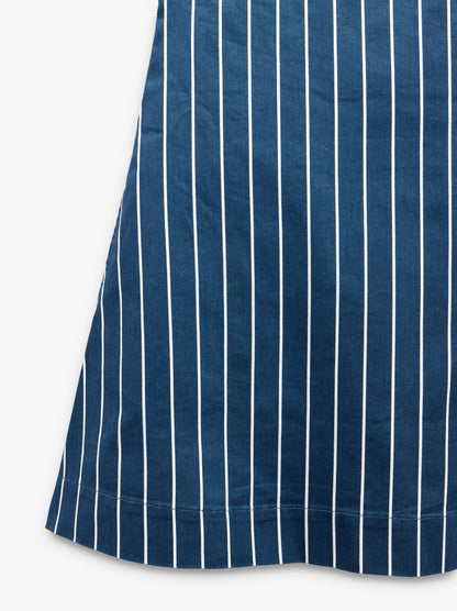 Denim Dress With Stripes With Straps