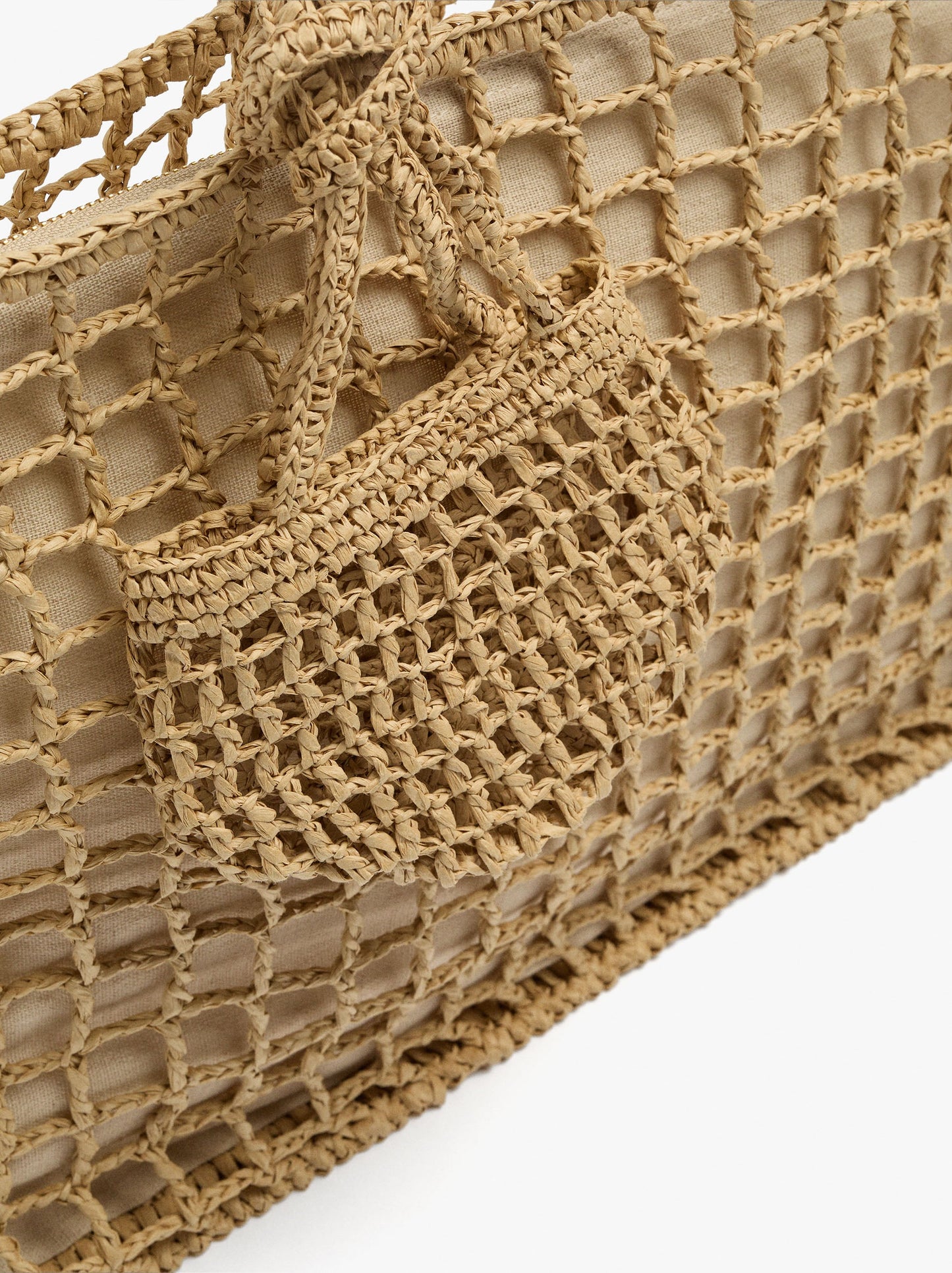 Shopper Bag With Mesh And Removable Pouch