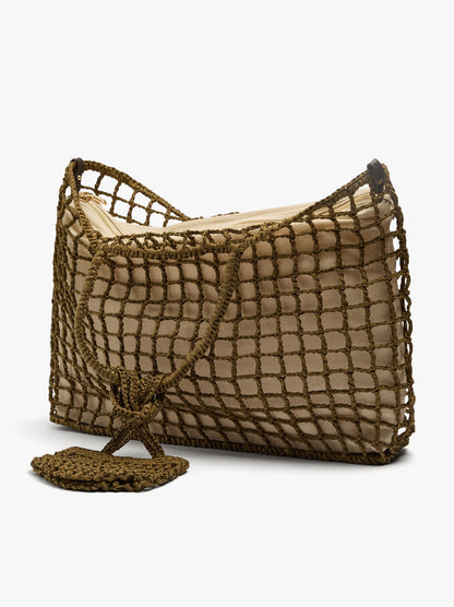 Shopper Bag With Mesh And Removable Pouch