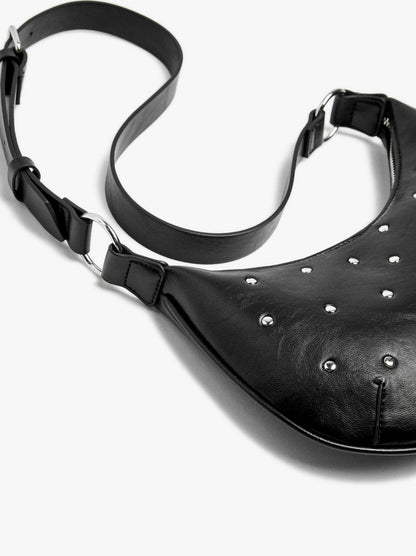 Half-Moon Crossbody Bag With Studs