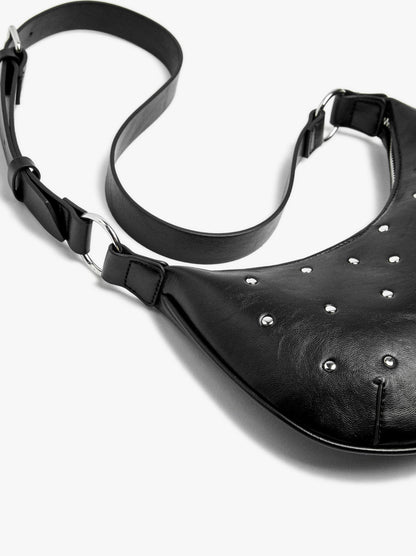 Half-Moon Crossbody Bag With Studs