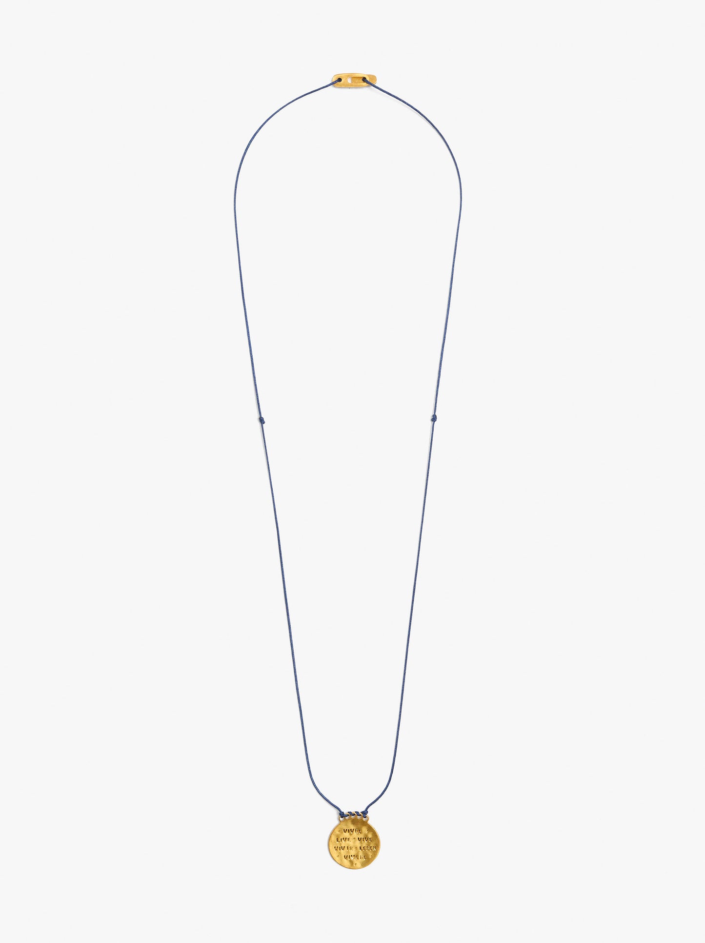 Cord Charm Necklace With Silver Plated