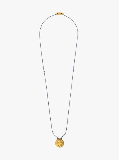 Cord Charm Necklace With Silver Plated