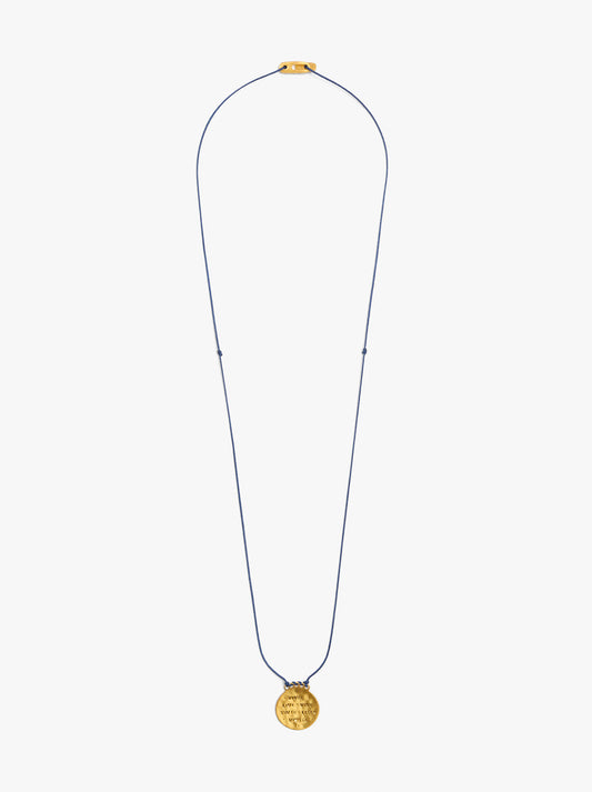 Cord Necklace Charm Gold Plated 18k