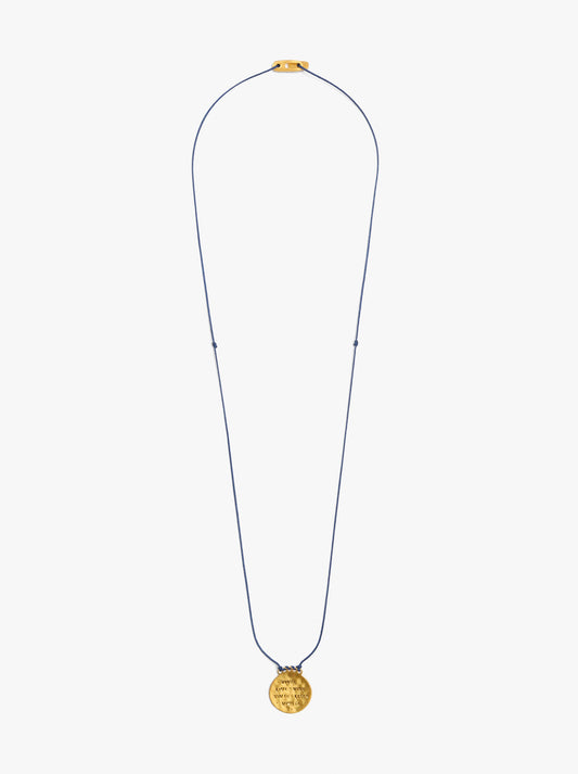 Cord Necklace Charm Gold Plated 18k