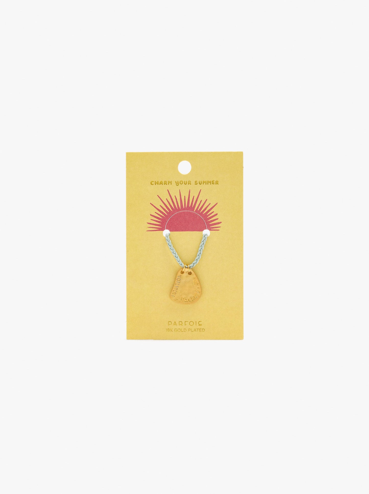 Cord Charm Necklace With Gold Plated 18k