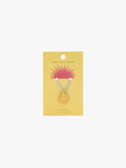 Cord Charm Necklace With Gold Plated 18k