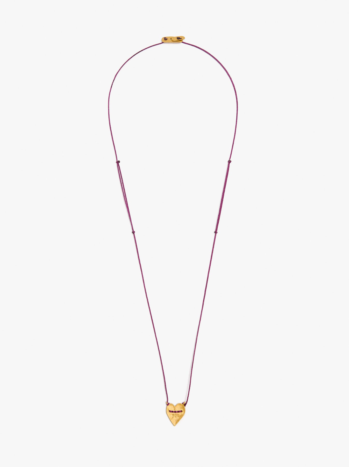 Cord Charm Necklace With Silver Plated