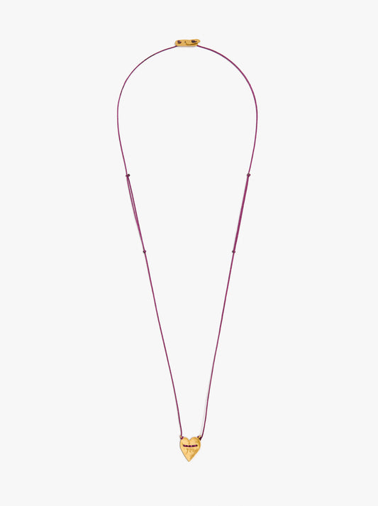 Cord Necklace Charm Gold Plated 18k