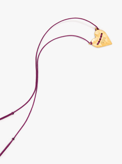 Cord Charm Necklace With Silver Plated