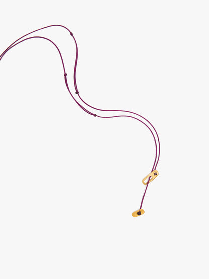 Cord Charm Necklace With Silver Plated