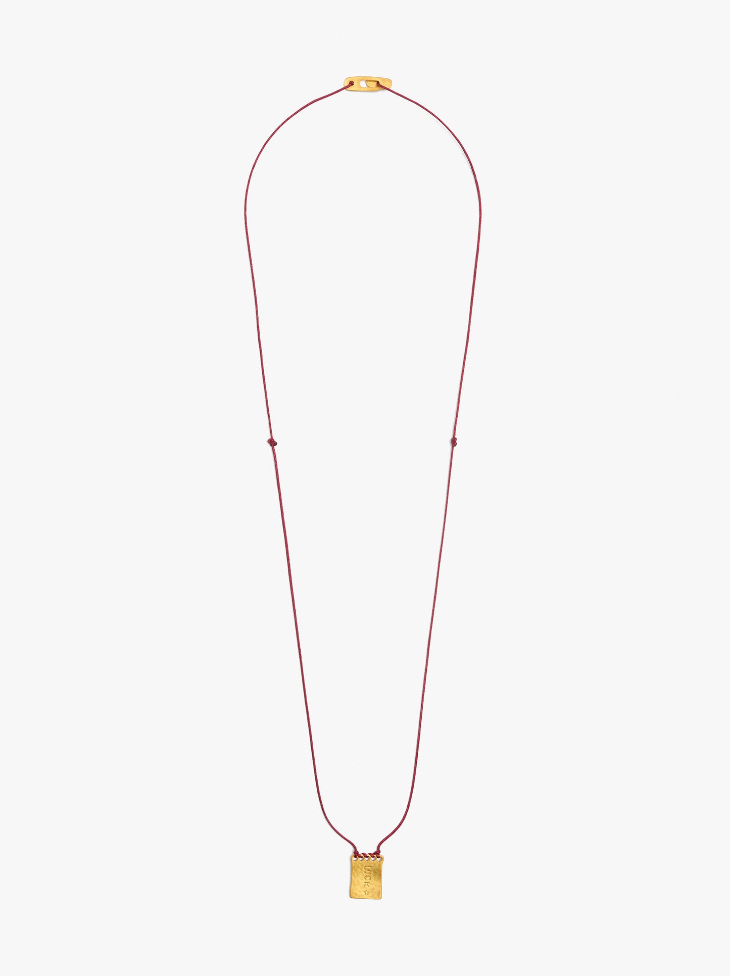 Cord Charm Necklace With Silver Plated