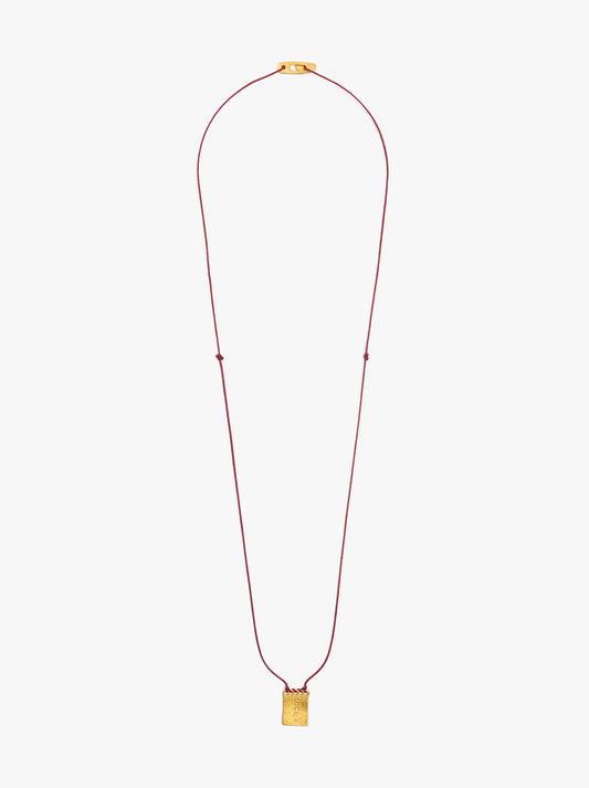 Cord Necklace Charm Gold Plated 18k