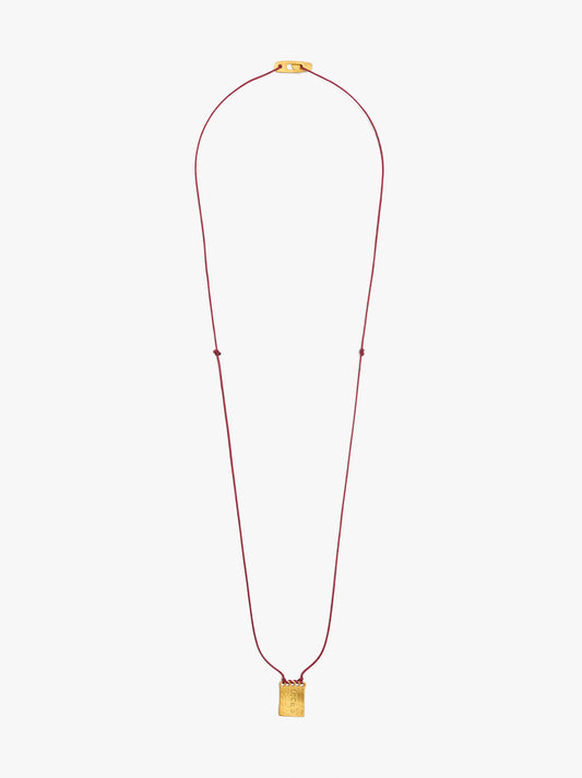 Cord Necklace Charm Gold Plated 18k