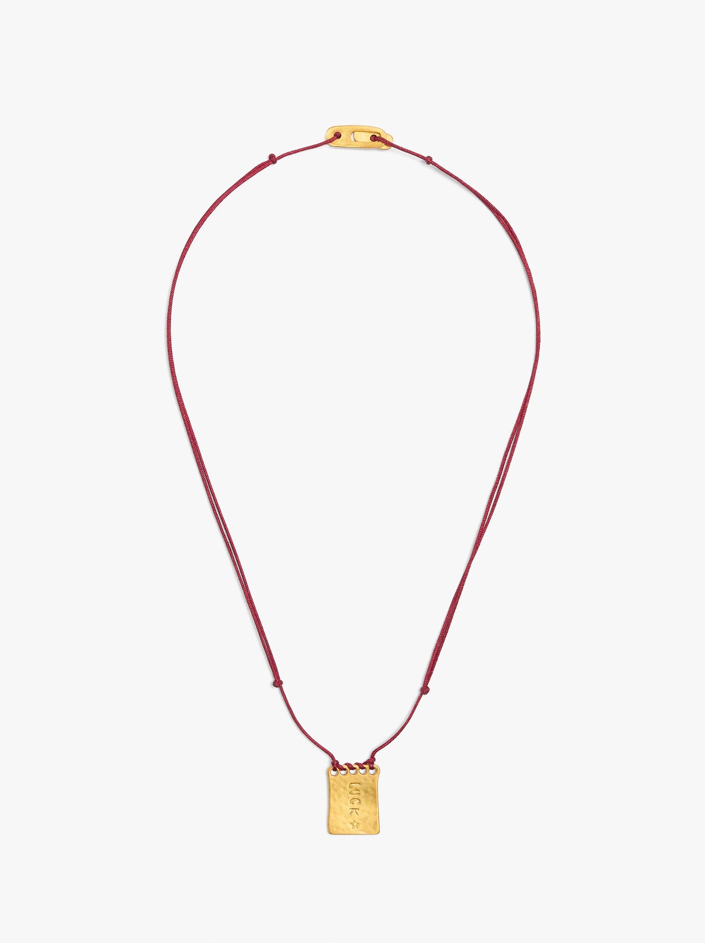Cord Charm Necklace With Silver Plated
