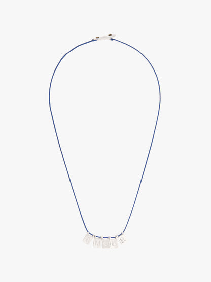 Cord Charm Necklace With Silver Plated