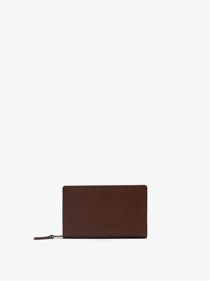 Wallet With Texture And Zipper Closure