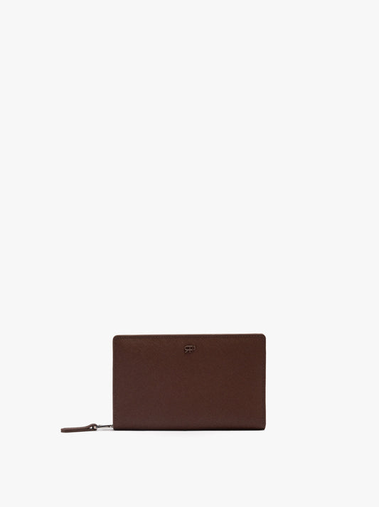 Wallet With Texture And Zipper Closure