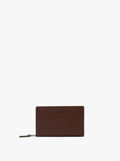 Wallet With Texture And Zipper Closure