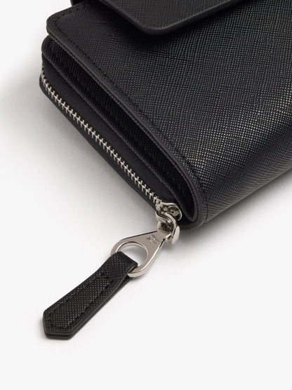 Wallet With Texture And Flap