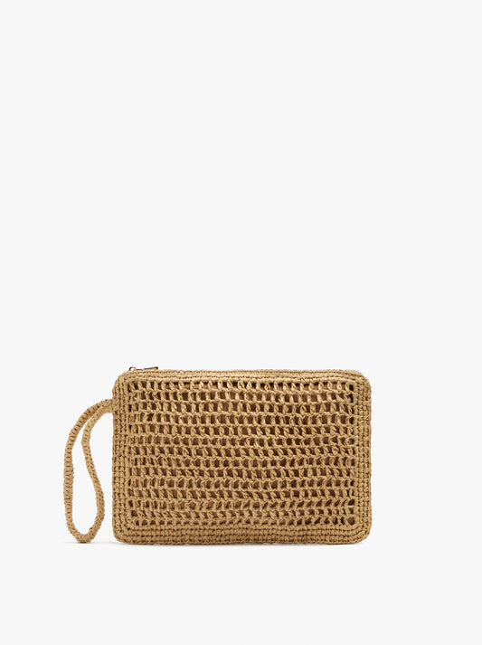 Envelope Handbag With Paper Straw Effect