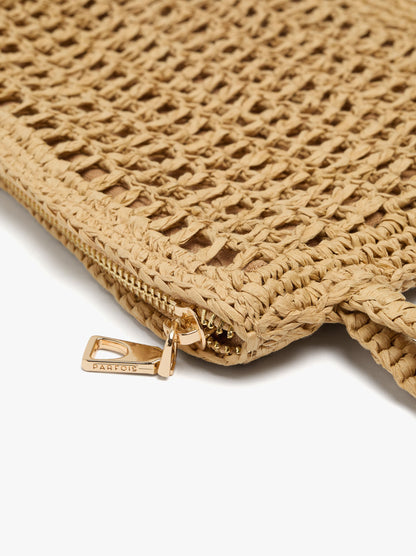 Envelope Handbag With Paper Straw Effect