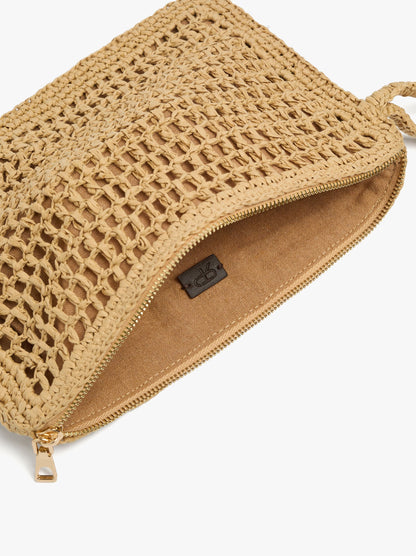 Envelope Handbag With Paper Straw Effect
