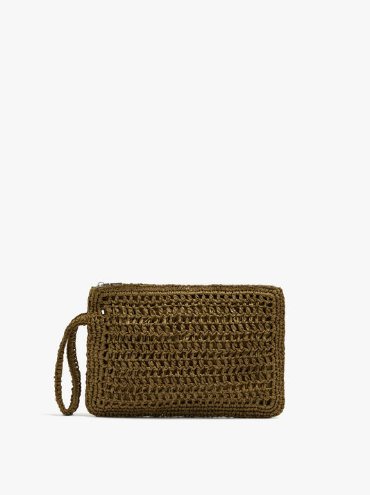 Envelope Handbag With Paper Straw Effect