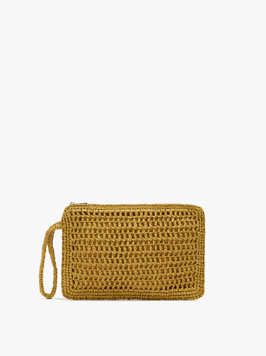 Envelope Handbag With Paper Straw Effect