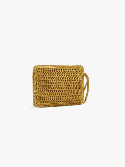 Envelope Handbag With Paper Straw Effect