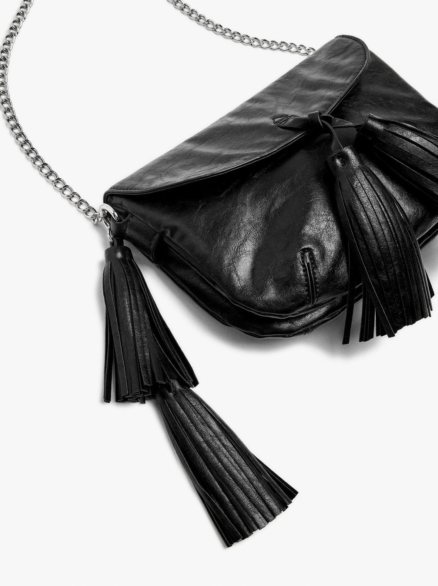 Crossbody Bag With Flap And Tassels