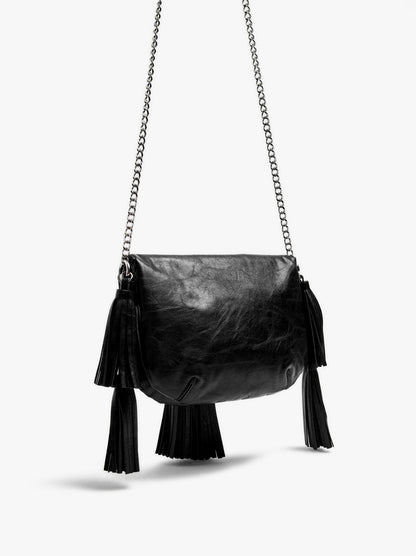 Crossbody Bag With Flap And Tassels