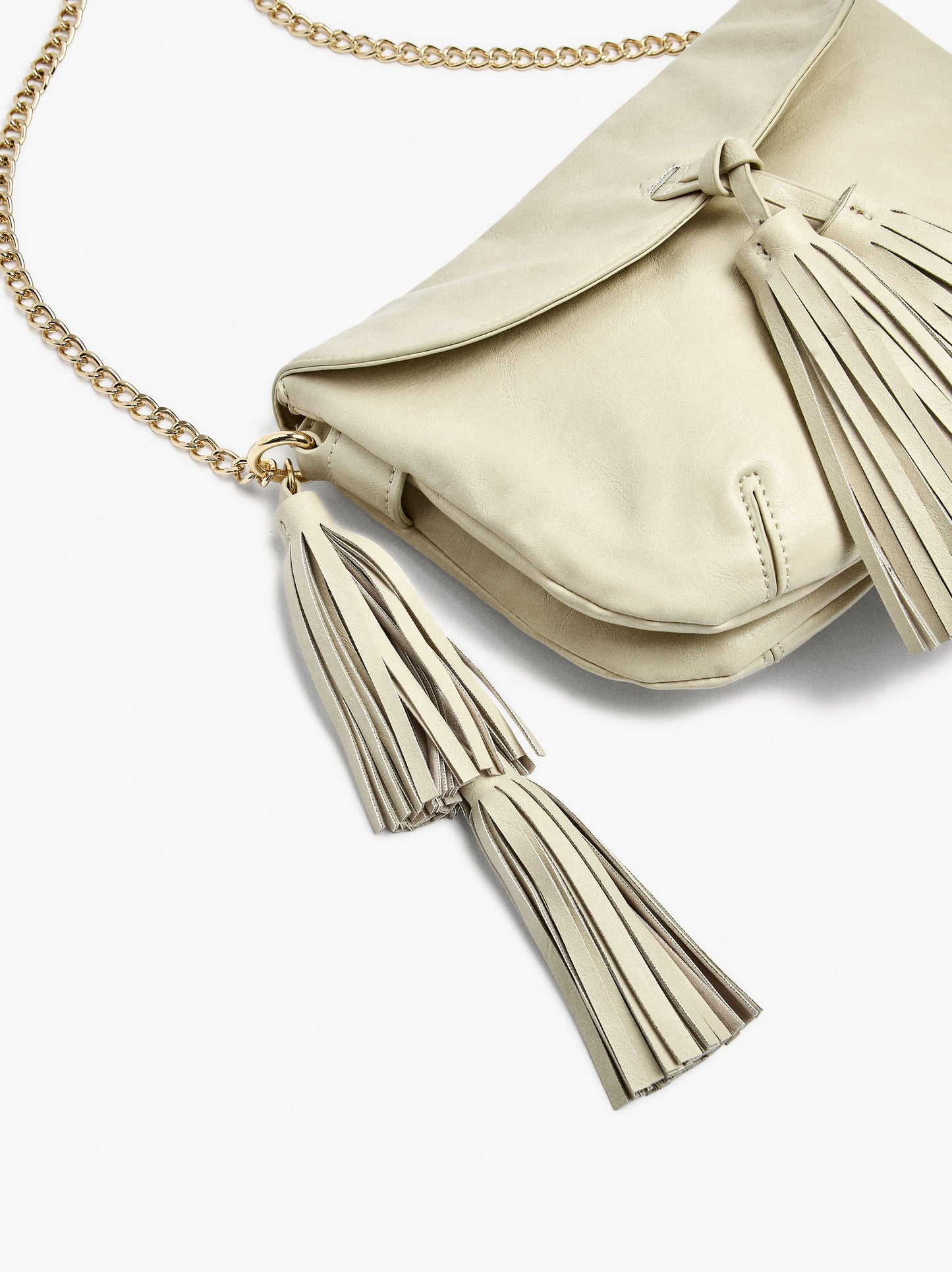 Crossbody Bag With Flap And Tassels