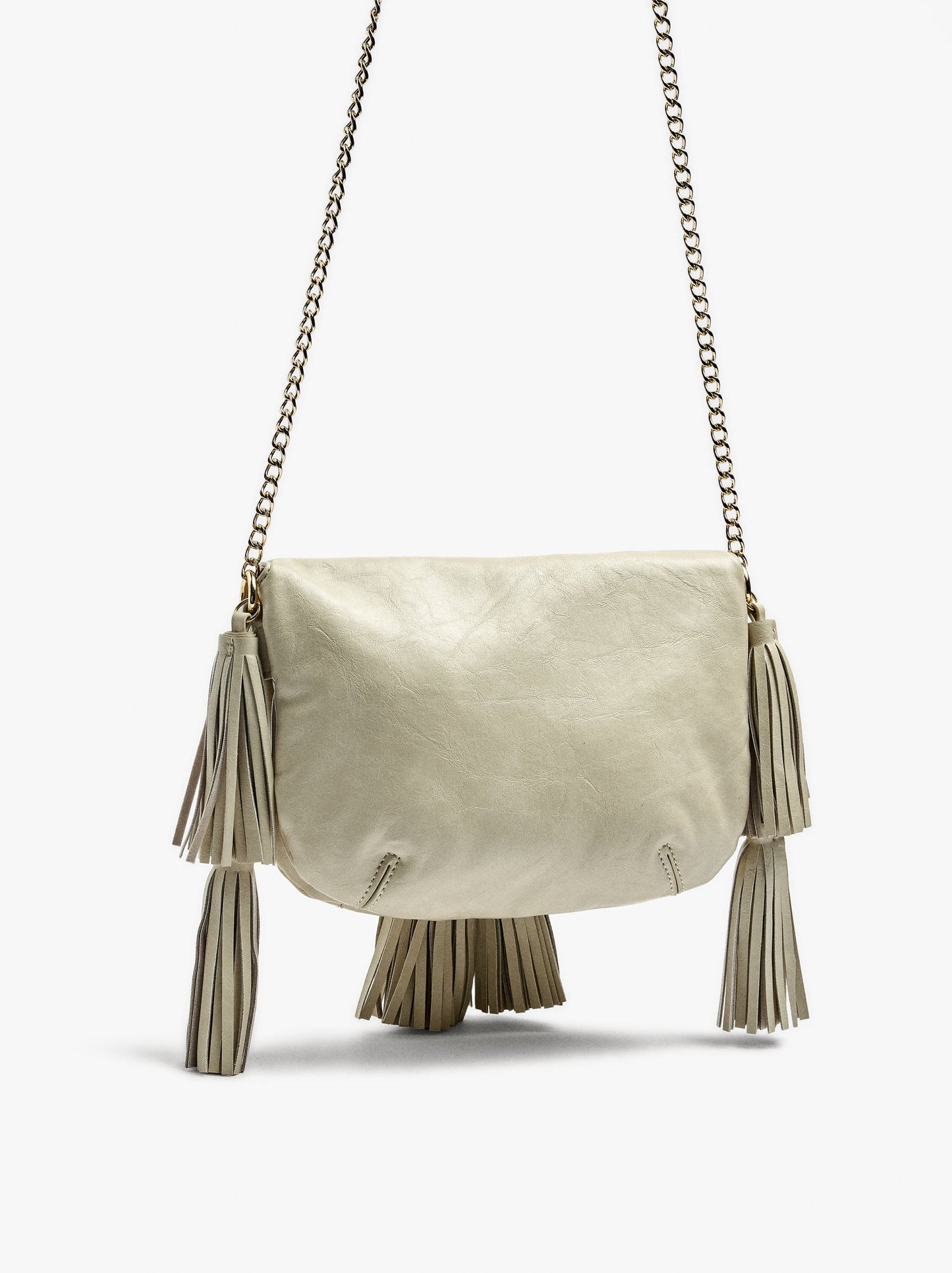 Crossbody Bag With Flap And Tassels