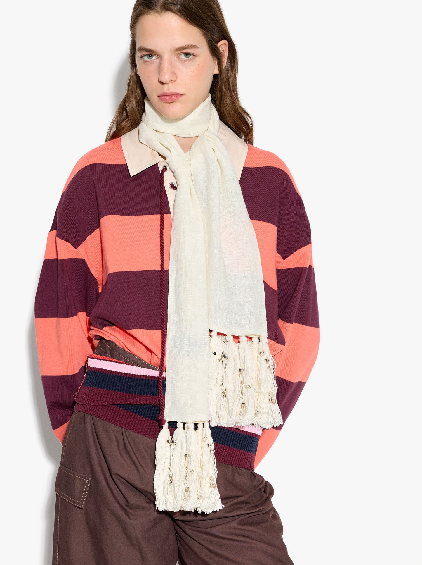 Cotton And Linen Blend Scarf