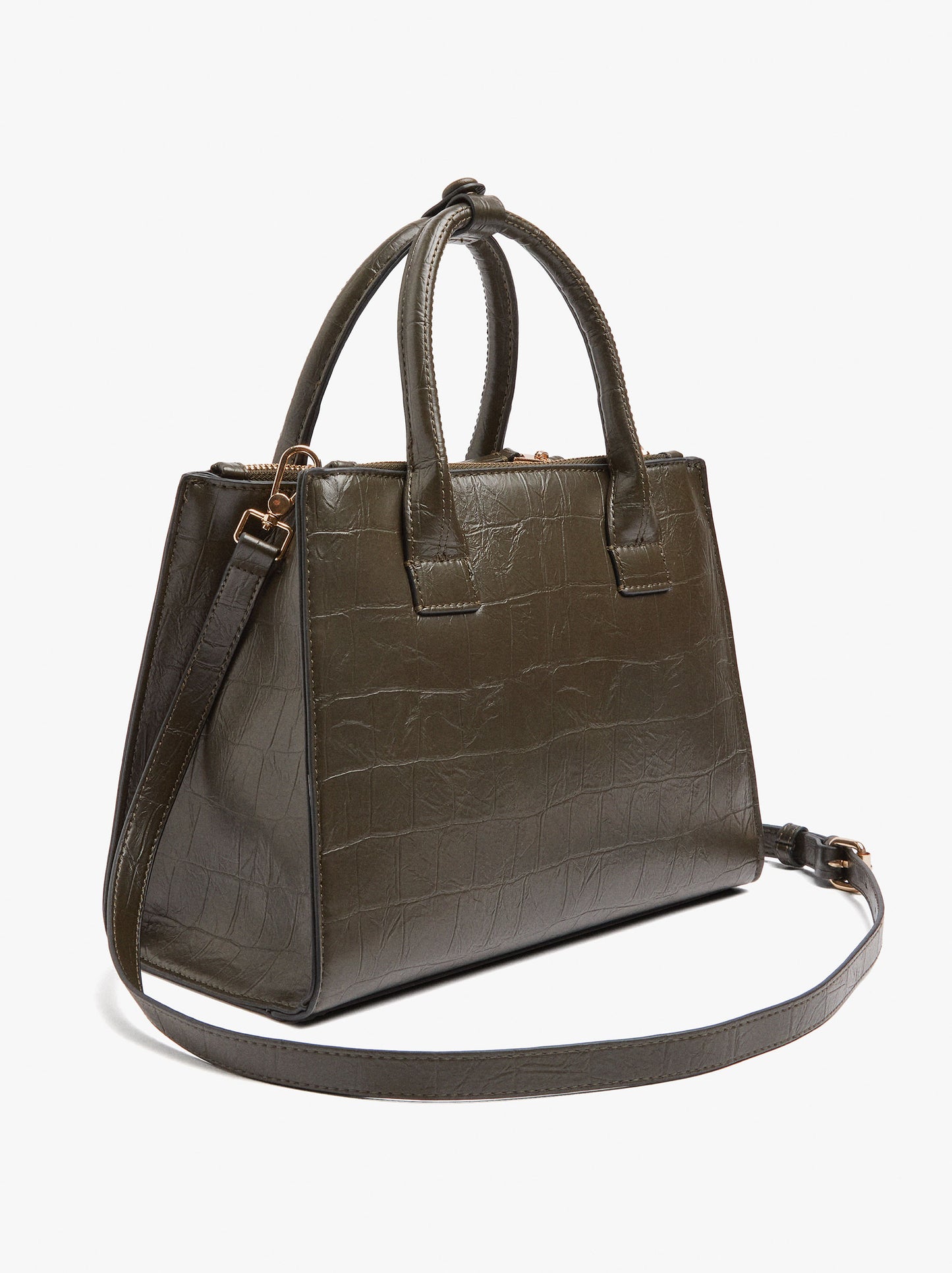 Tote Bag With Animal Embossing And Pendant