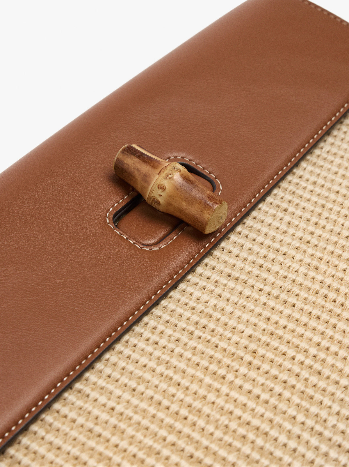 Envelope Paper Straw Handbag With Flap