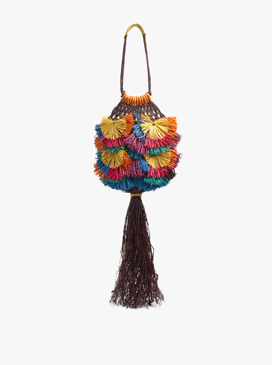 Multicolor Straw Shoulder Bag