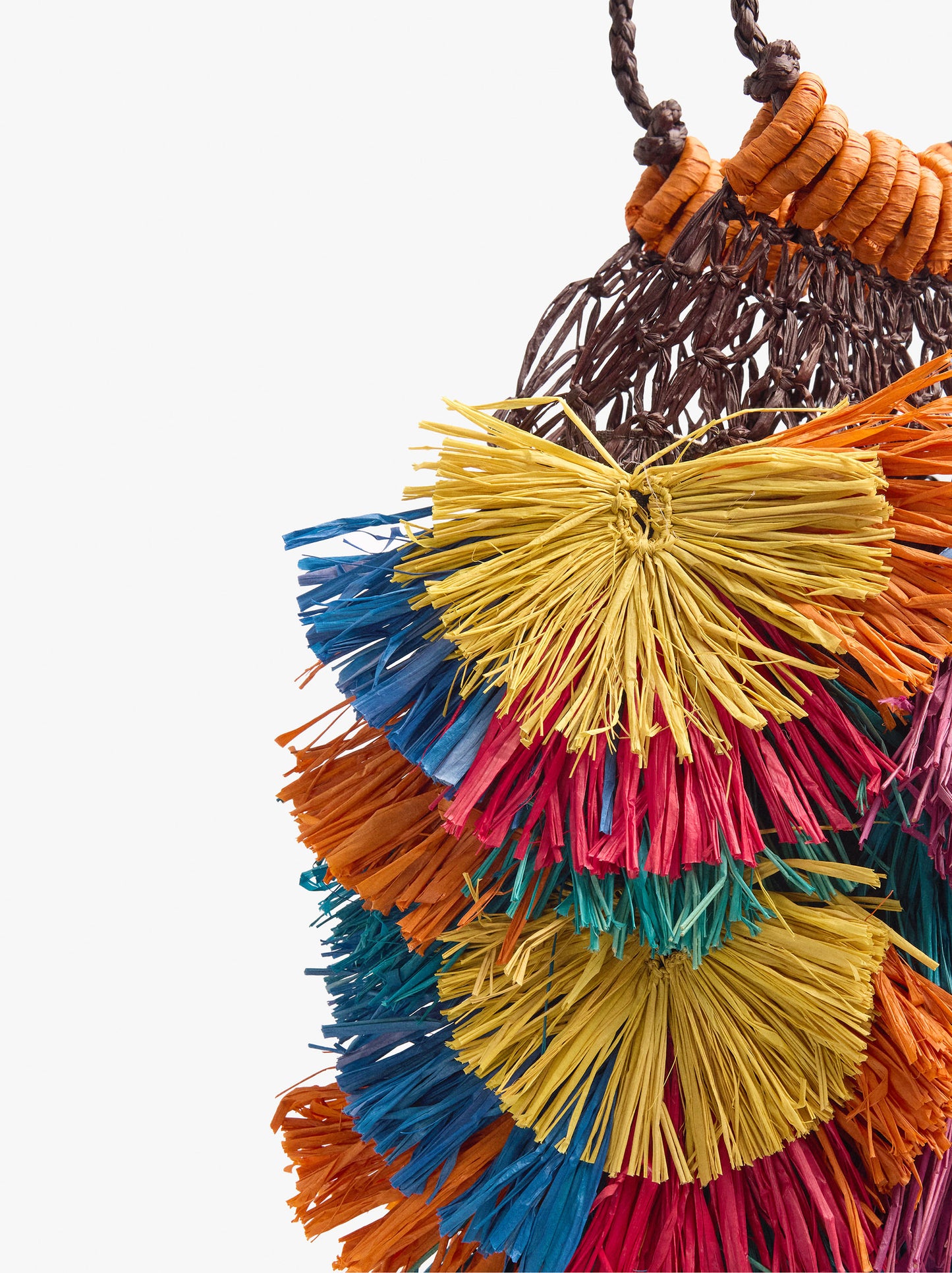 Multicolor Straw Shoulder Bag