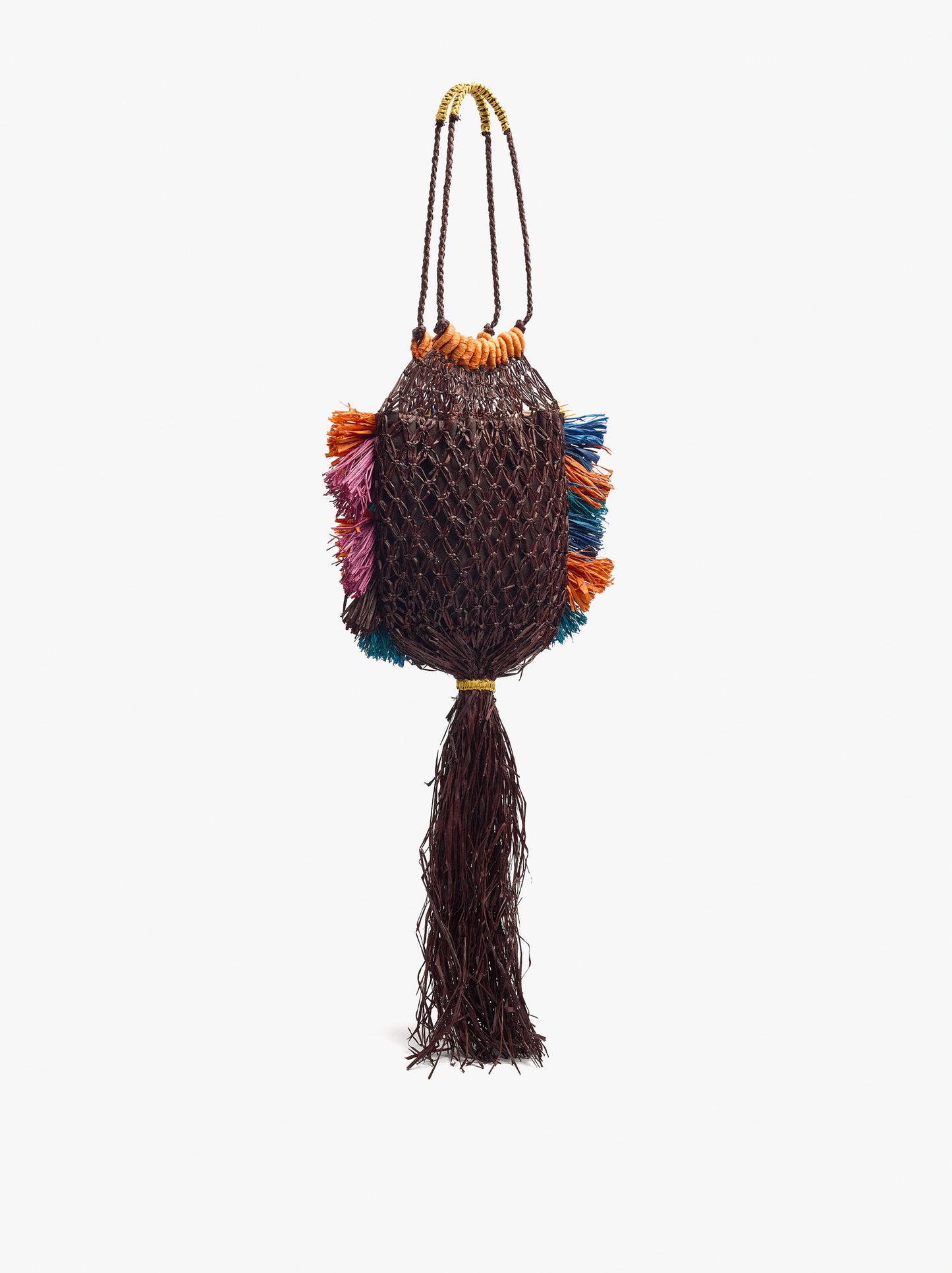 Multicolor Straw Shoulder Bag